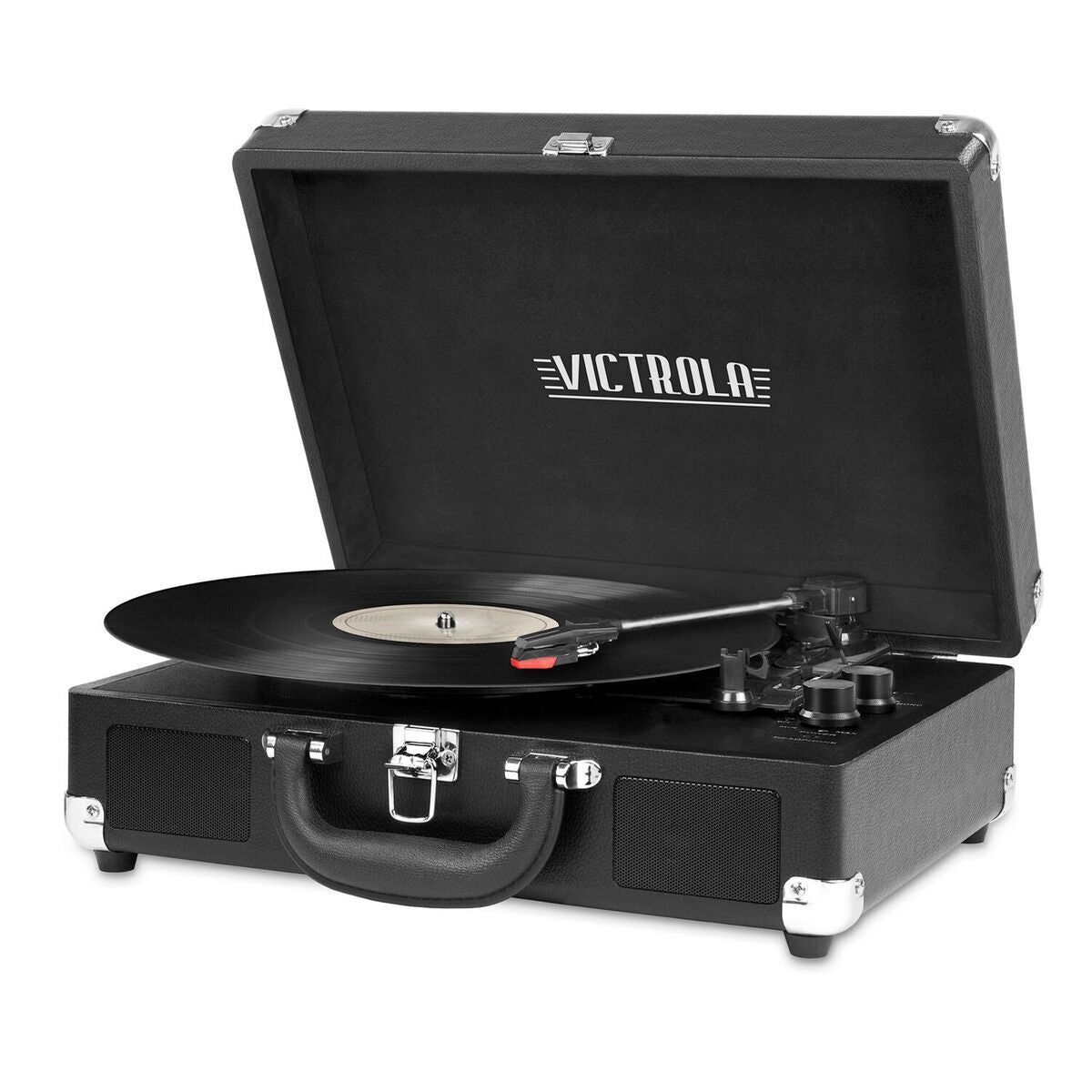 Victrola レコードプレーヤー Bluetooth対応 Bluetooth Briefcase Portable Record Player - Black – Victrola