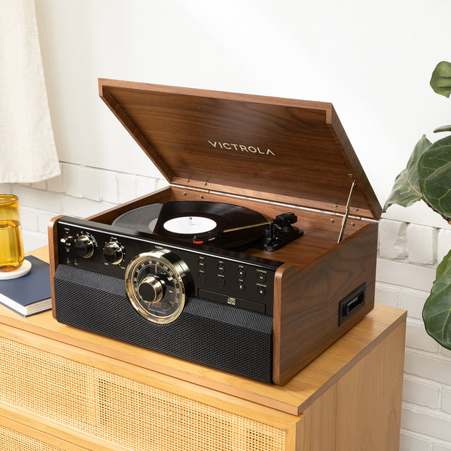 Empire 6-in-1 Wood Record Player Image 2
