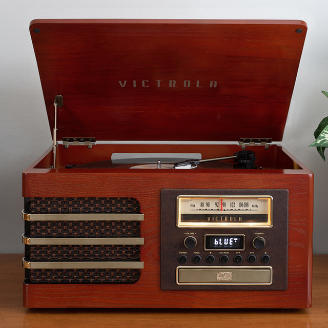 Ellington Vintage Wood Record Player Image 2
