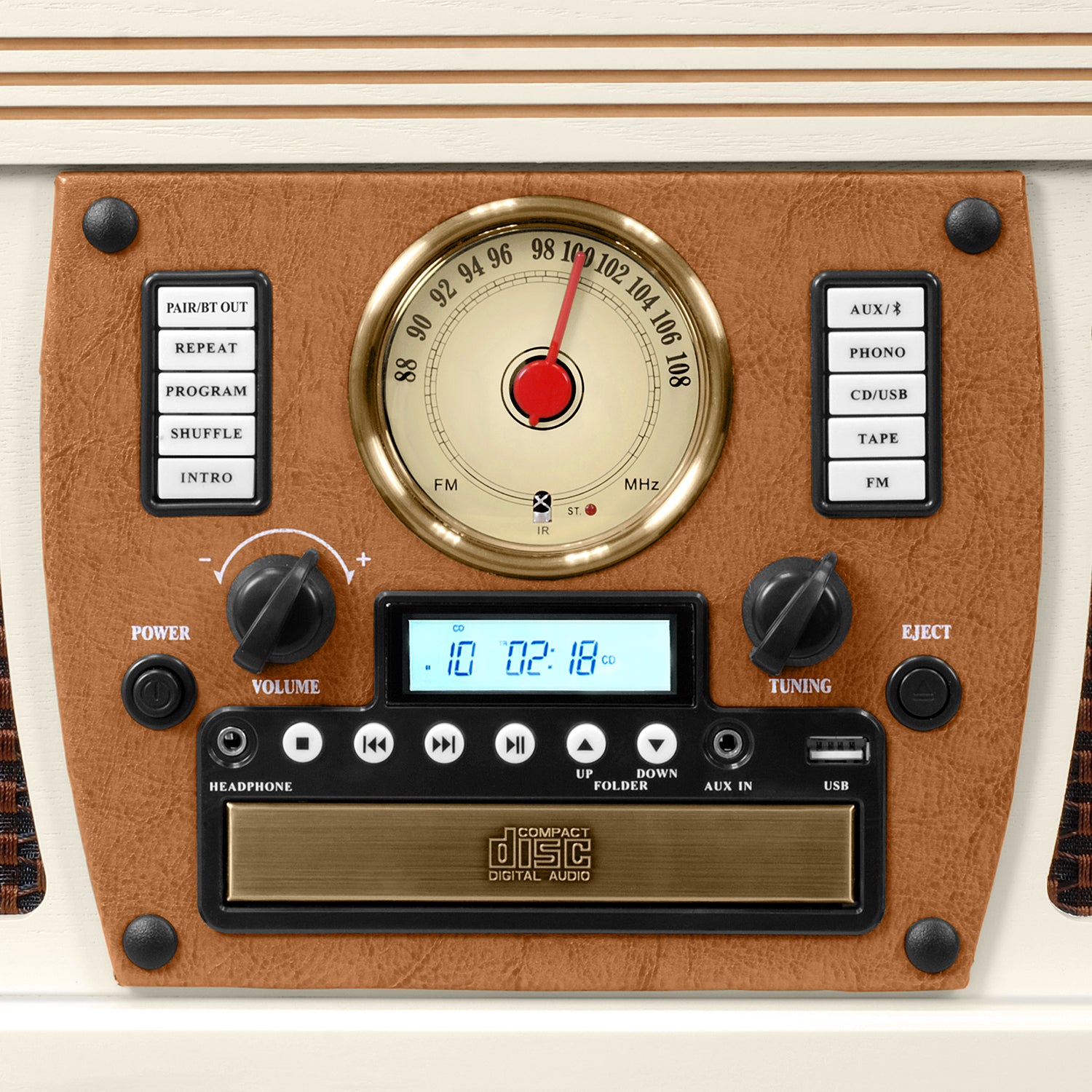 The Navigator: Wooden 8 in 1 Turntable With Bluetooth® Music