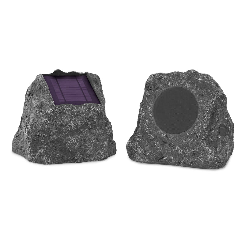 Innovative Technology Pair of Solar Charging Bluetooth Outdoor Rock Speakers Main