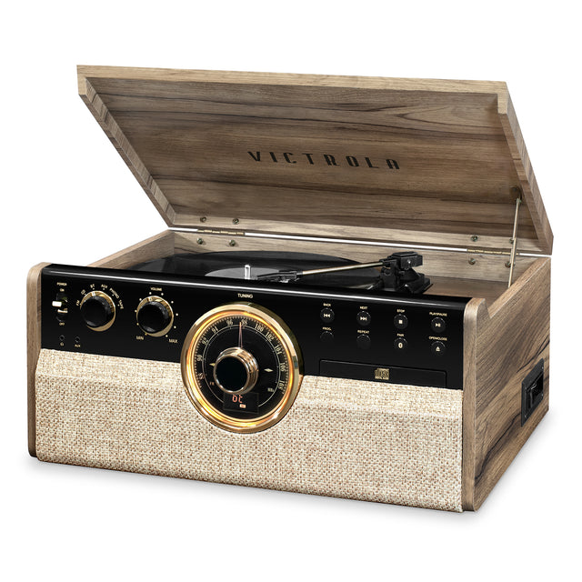 Empire 6-in-1 Wood Record Player Image 2